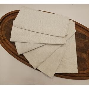 18 Cotton Cloth Dinner Napkins White Gold Silver Sparkles Dinner Party 18”‎